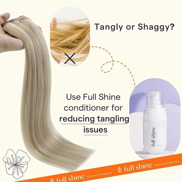 Weft Hair Extensions Human Hair 22 Inch Sew In Hair Extensions Remy Straight Hai - Picture 6 of 9